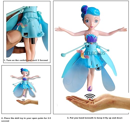 Magical Flying Fairy Doll – Hand-Controlled Sky Dancer, USB Rechargeable Glitter Princess Toy for Kids, Indoor Hovering Fairy
