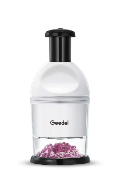 Manual Hand-Press Vegetable Chopper Commonly Used for Quickly Dicing Onions and Other Vegetables Without Requiring Electricity