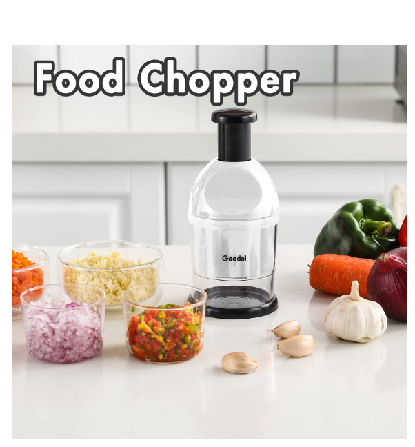 Manual Hand-Press Vegetable Chopper Commonly Used for Quickly Dicing Onions and Other Vegetables Without Requiring Electricity